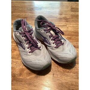 BROOKS Launch 7 Grey Purple Running Walking Shoe Athletic Sneaker Womens 10